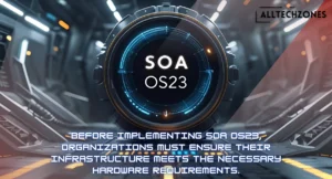 SOA OS23 dashboard displaying features, setup steps, and performance metrics for better system optimization